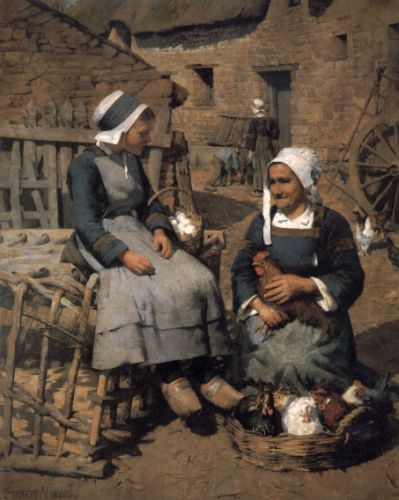 Preparations for Market, Quimperle, Brittany