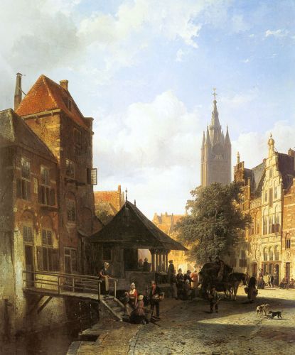 Figures In A Street In Delft