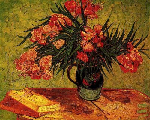 Still Life - Vase with Oleanders and Books