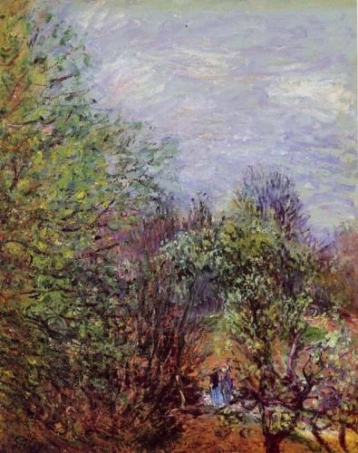 Two Women Walking along the Riverbank