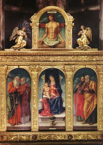 Virgin Enthroned with the Child on her Knee (polyptych)