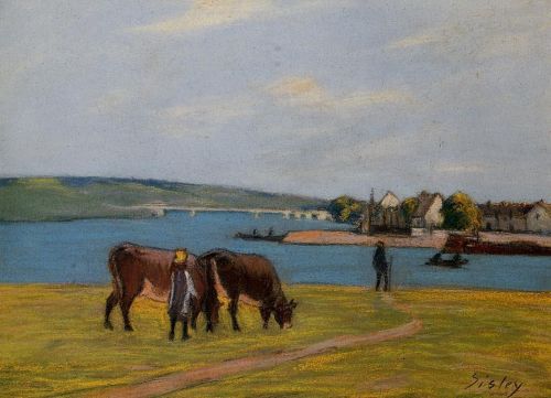 Cows by the Seine at Saint-Mammes