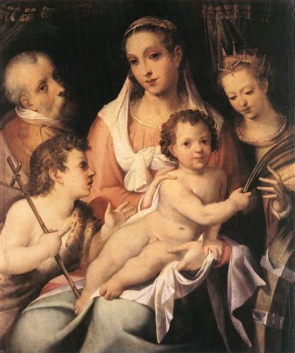 Holy Family with the Infant St John the Baptist and St Cathe