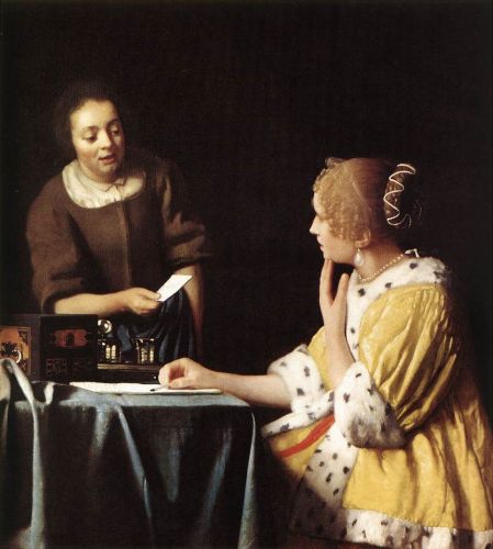 Lady with Her Maidservant Holding a Letter