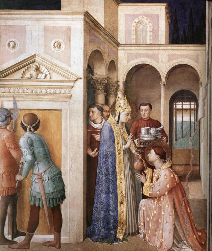 St Lawrence Receives the Treasures of the Church