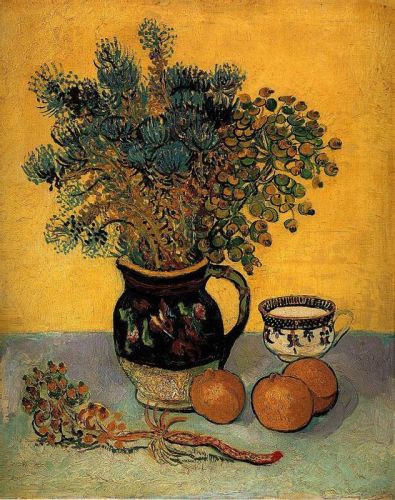 Still Life - Majolica Jar with Wild Flowers