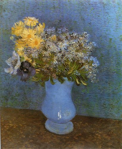 Vase with Lilacs, Daisies and Anemomes