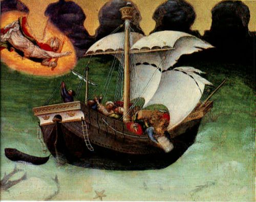 Quaratesi Altarpiece - St. Nicholas saves a storm-tossed shi