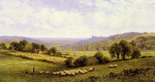 Near Amberley, Sussex, with Arundel Castle in the Distance