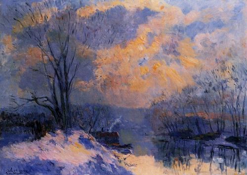 The Small Branch of the Seine at Bas-Meudon - Snow and Wiint