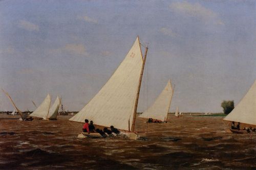 Sailboats Racing on the Delaware