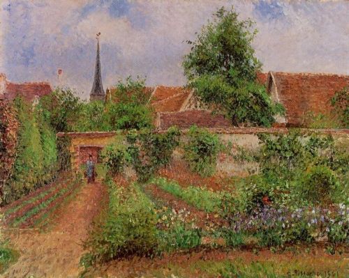 Vegetable Garden in Eragny, Overcast Sky, Morning