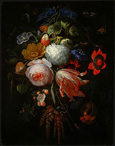 A Hanging Bouquet of Flowers, c.1665/70