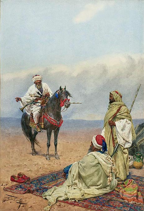 A Horseman Stopping at a Bedouin Camp, undated