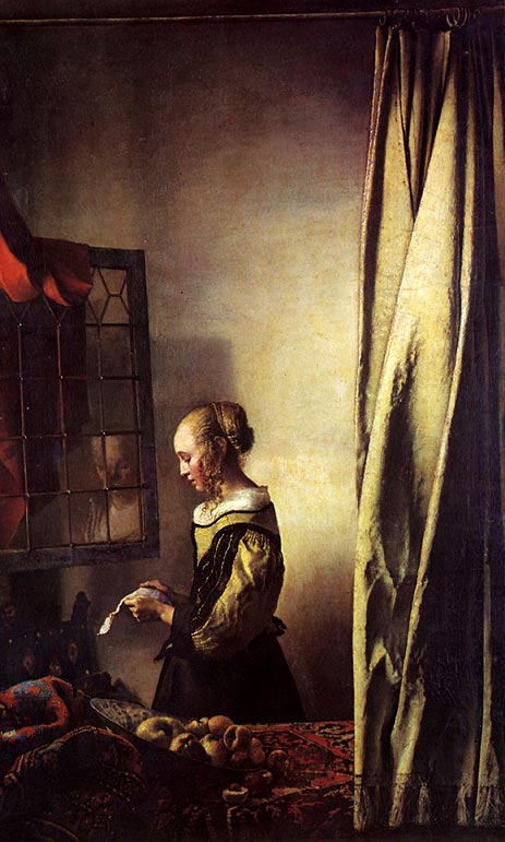 Girl Reading a Letter at an Open Window, c.1657