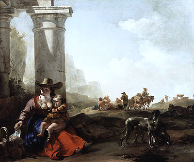 Italian Peasants and Ruins, 1650