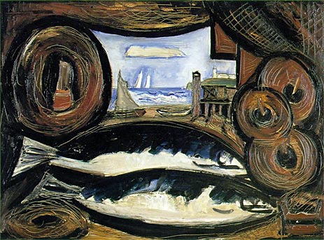 New England Sea View - Fish House, 1934