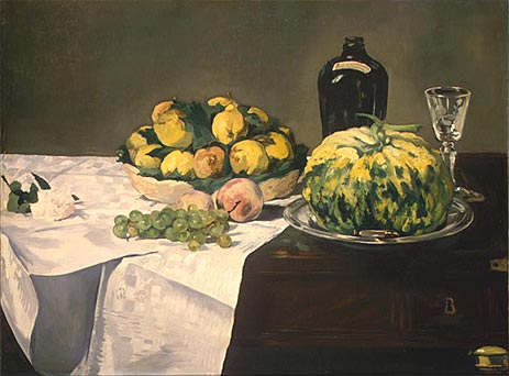 Still Life with Melon and Peaches, c.1866