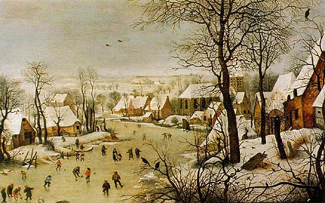 Winter Landscape with Skaters and Bird Trap, 1565