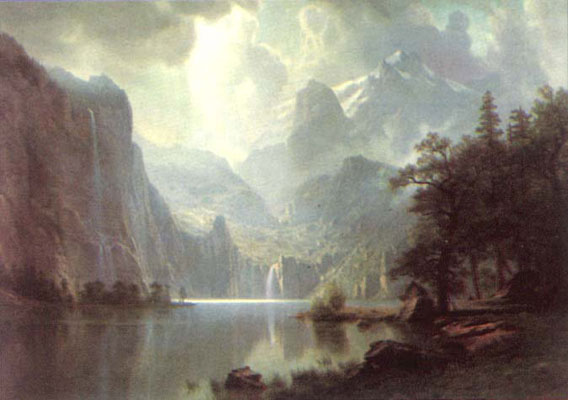 Albert Bierstadt In The Mountains Oil Painting