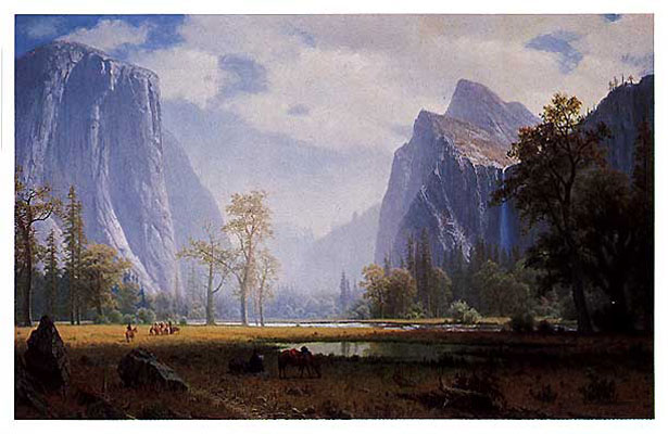 Albert Bierstadt Looking Up The Yosemite Valley Oil Painting