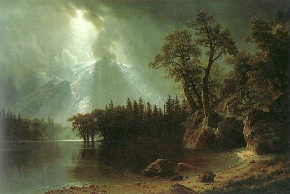 Albert Bierstadt PASSING STORM OVER THE SIERRA NEVADA Oil Painting