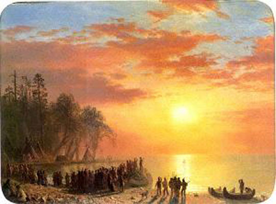 Albert Bierstadt The Departure of Hiawatha Oil Painting