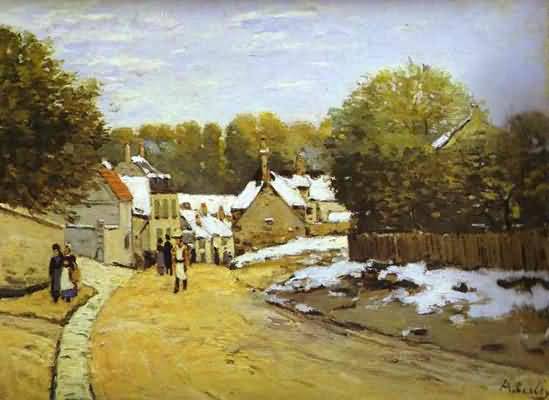 Alfred Sisley Early Snow at Louveciennes Oil Painting