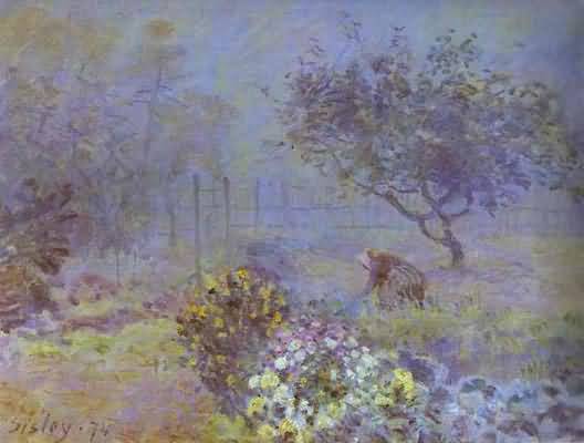 Alfred Sisley Foggy Morning Voisins Oil Painting