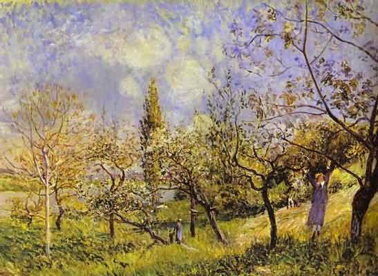 Alfred Sisley Orchard in Spring By Oil Painting
