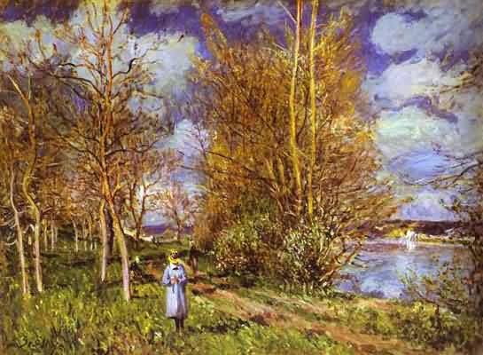 Alfred Sisley Small Meadows in the Spring Oil Painting