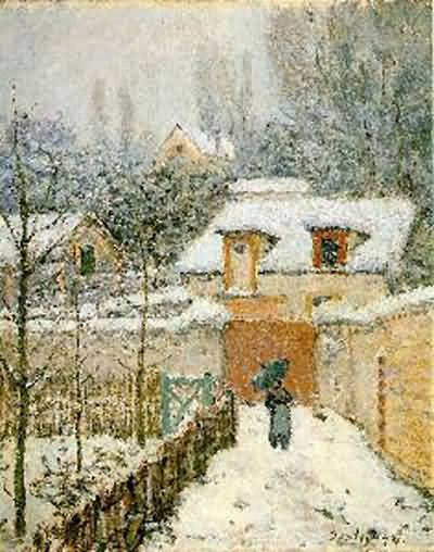 Alfred Sisley Snow at Louvecien Oil Painting