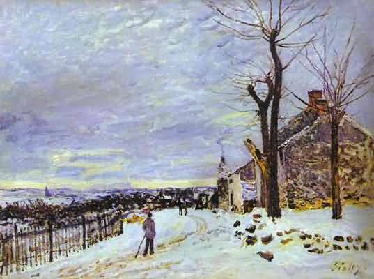 Alfred Sisley Snowy Weather at Veneux Nadon Oil Painting