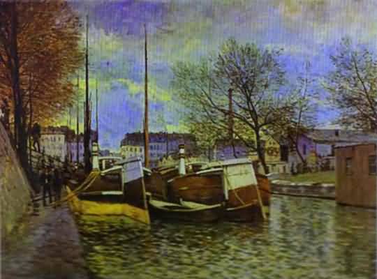 Alfred Sisley The St Martin Canal Oil Painting