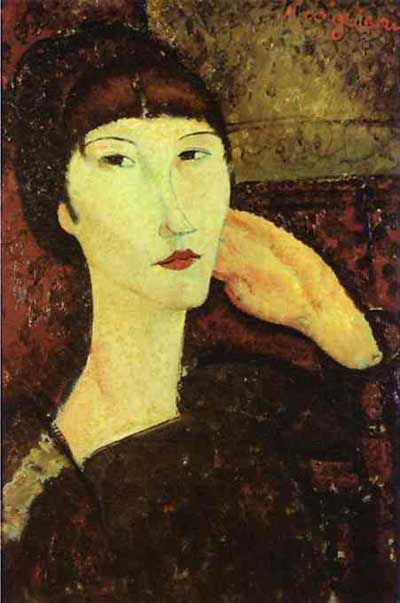 Amedeo Modigliani Adrienne Woman with Bangs Oil Painting