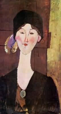 Amedeo Modigliani Beatrice Hastings davanti a una porta Oil Painting