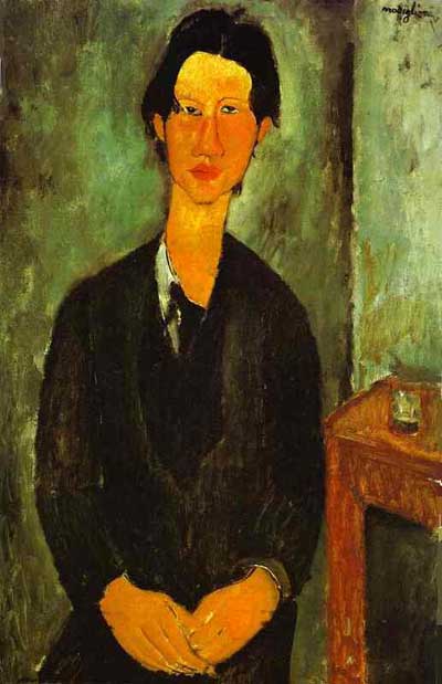 Amedeo Modigliani Chaim Soutine Seated at a Table Oil Painting