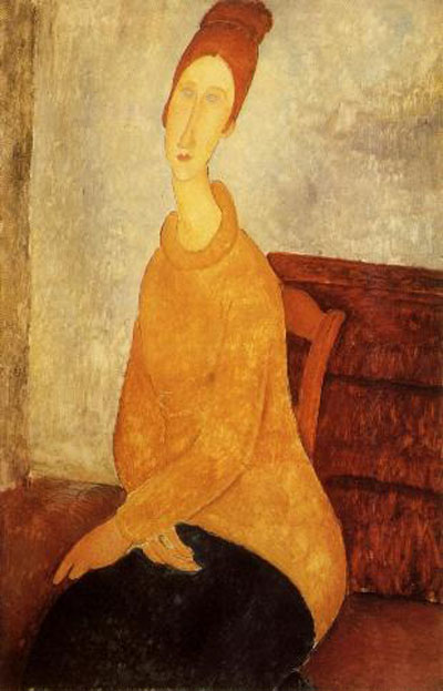 Amedeo Modigliani Jeanne Hebuterne in a Yellow Sweater Oil Painting