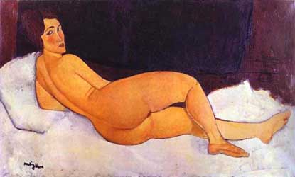 Amedeo Modigliani Nude Looking over Her Right Shoulder Oil Painting