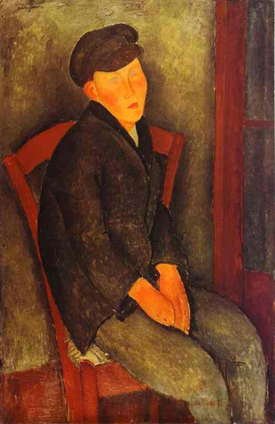 Amedeo Modigliani Seated Boy with Cap Oil Painting