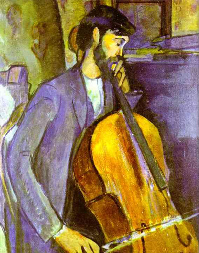 Amedeo Modigliani Study for The Cellist Oil Painting