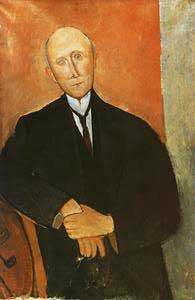 Amedeo Modigliani Uomo seduto su fondo arancio Oil Painting