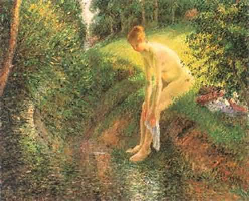 Camille Pissarro Bather in the Woods Oil Painting