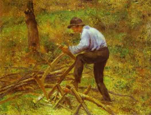 Camille Pissarro The Woodcutter Oil Painting