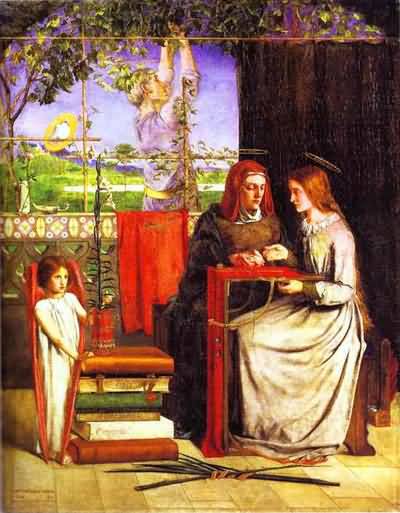 Dante Gabriel Rossetti The Girlhood of Mary Virgin Oil Painting