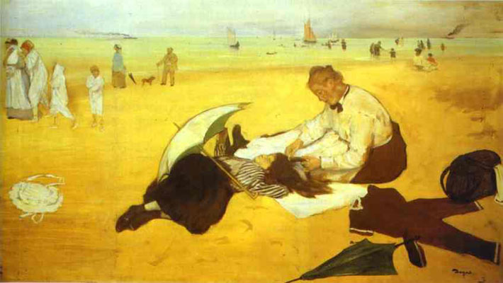 Edgar Degas At the Beach Oil Painting