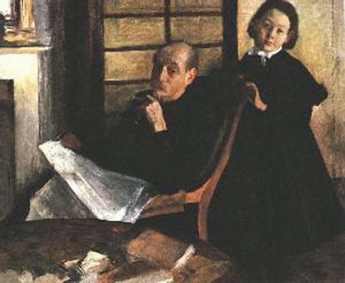 Edgar Degas Uncle and Niece Henri de Gas and His Neice Lucie Oil Painting