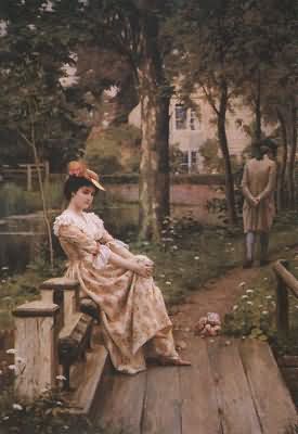 Edmund Blair Leighton Off Oil Painting