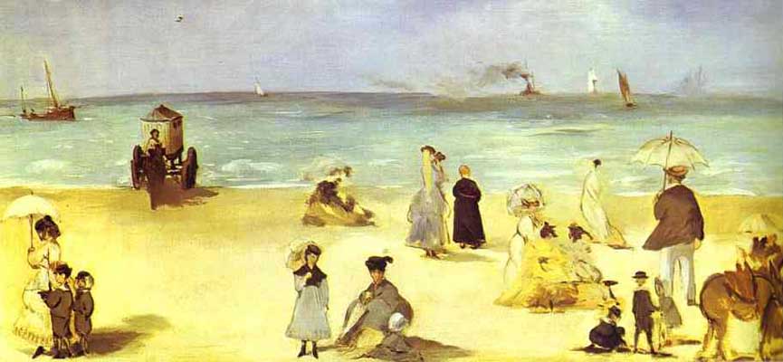 Edouard Manet Beach at Boulogne sur Mer Oil Painting