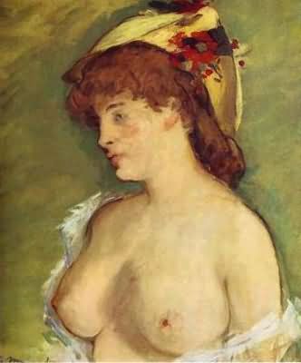 Edouard Manet Blonde Woman with Bare Breasts Oil Painting